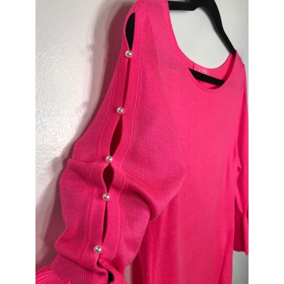 Lilly Pulitzer Rosemary Sweater Hot Pink Pearls M Preppy Resort Barbiecore - Picture 4 of 9